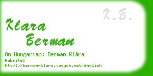 klara berman business card